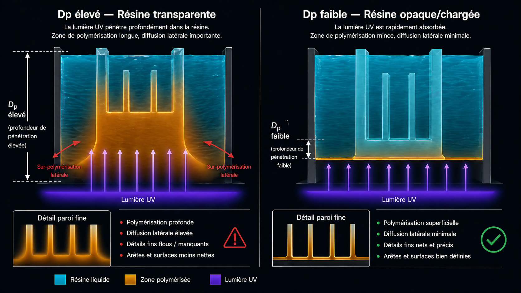 comparaison resine
